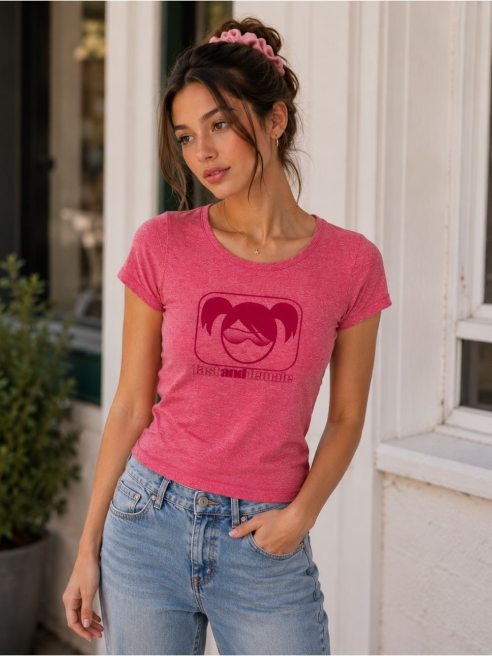 L.L. Bean Women's Pink Graphic Short-Sleeve Tee